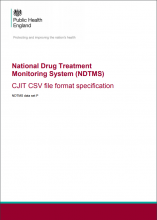 National Drug Treatment Monitoring System (NDTMS): CJIT CSV file format specification: NDTMS data set P